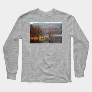 Aggertalsperre - Mirrowing Lake Autumn Colors Long Sleeve T-Shirt